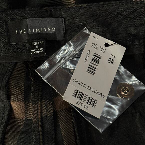 The Limited SZ 8 Ankle Pencil Dress Pants Plaid Pockets Low Waist Career Multi - Picture 7 of 9